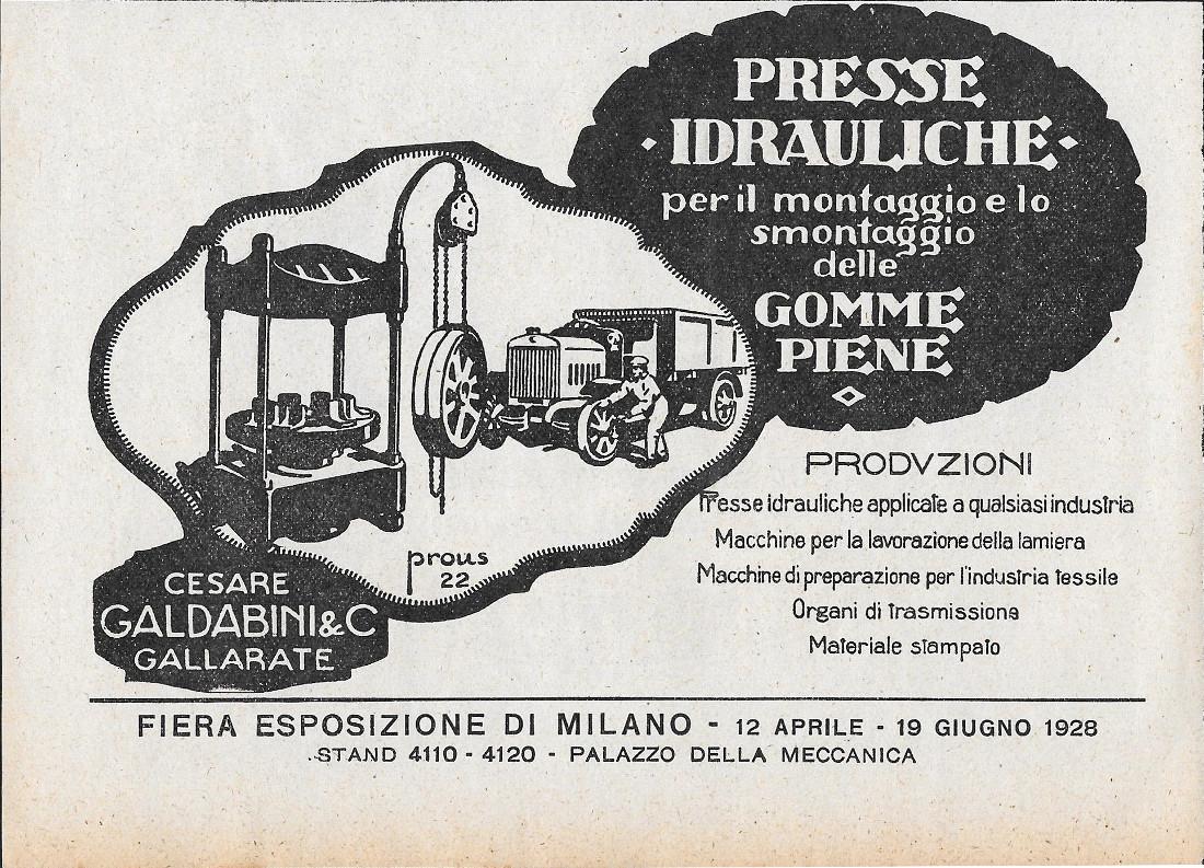Presse Idrauliche - Cesare Galdabini &amp; C._Vini Ruffino. Advertising 1928