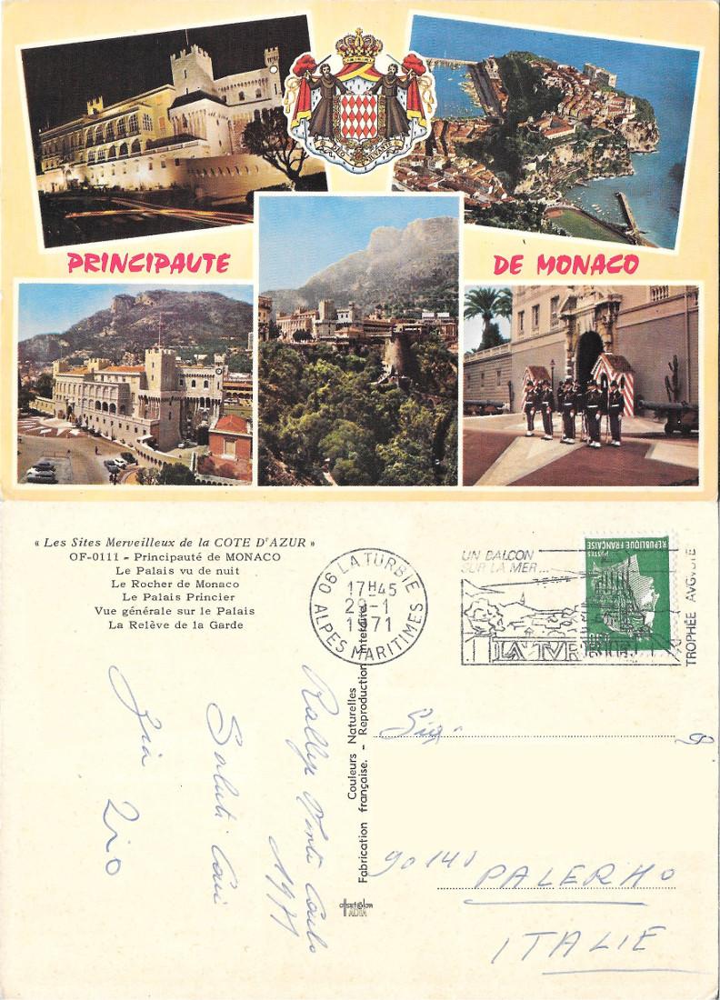 Principaute de Monaco. Viaggiata 1971