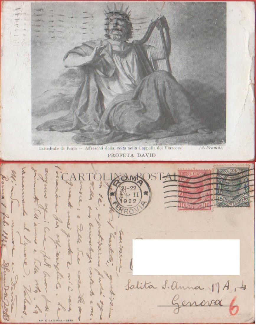 Profeta David. Cattedrale di Prato. Viaggiata 1922