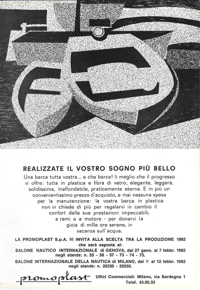 Promoplast. Realizzate il sogno. Una barca tutta vostra. Advertising 1962