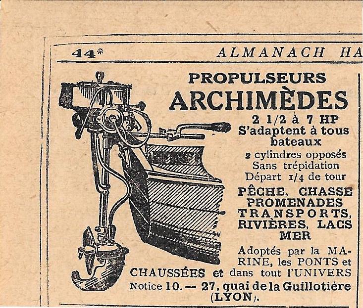 Propulseur Archimedes, Lyon. Pubblicita 1930