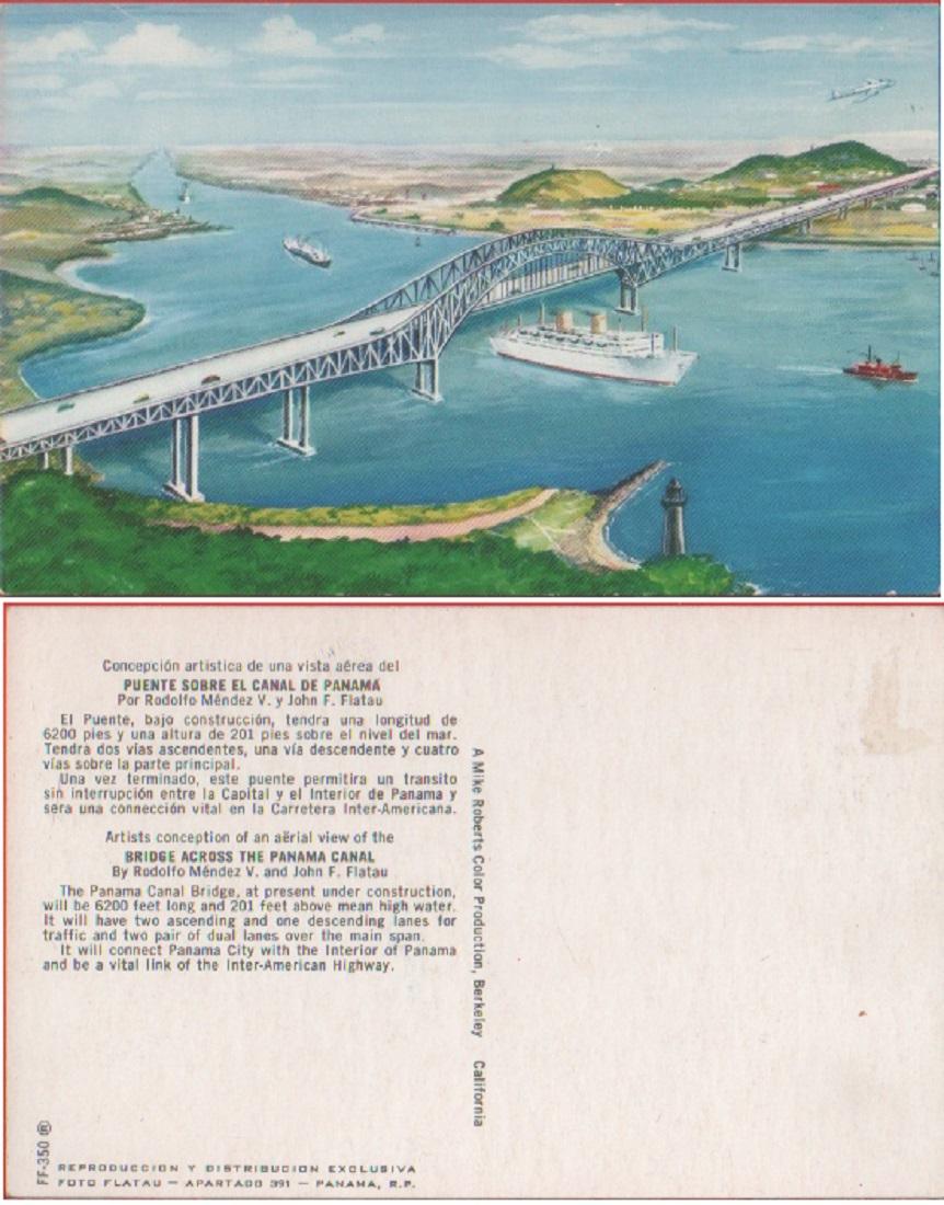 Puente sopra el Canal de Panama. Concepcion Artistica. Non Viaggiata