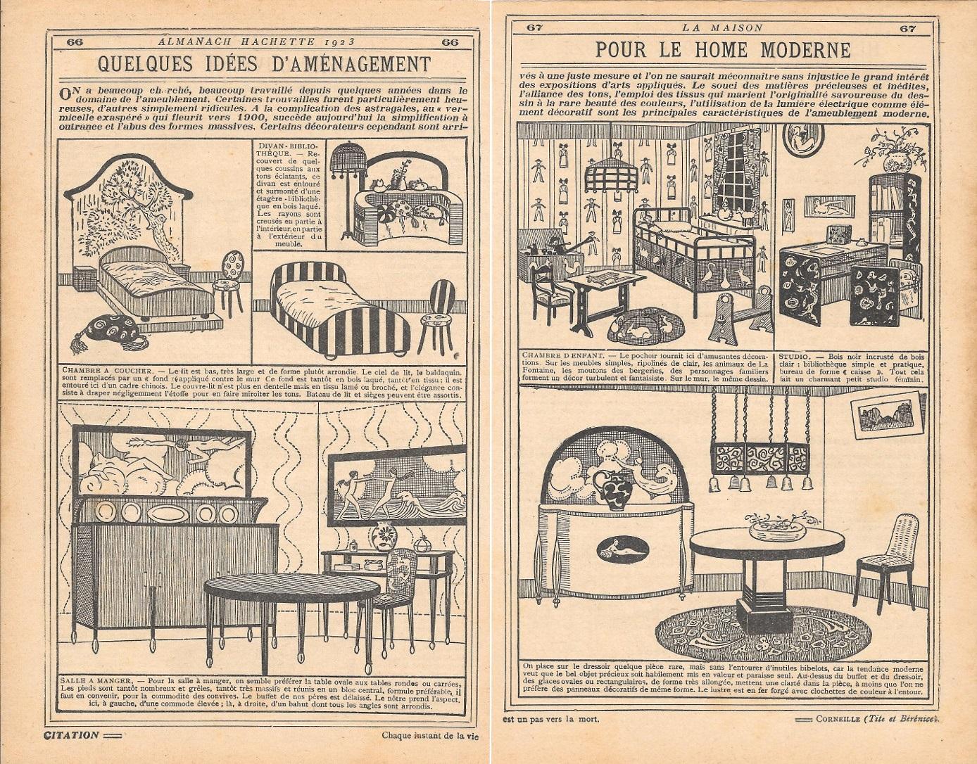 Queleques idees d'amenagement pour le home moderne. Stampa 1923, doppia …