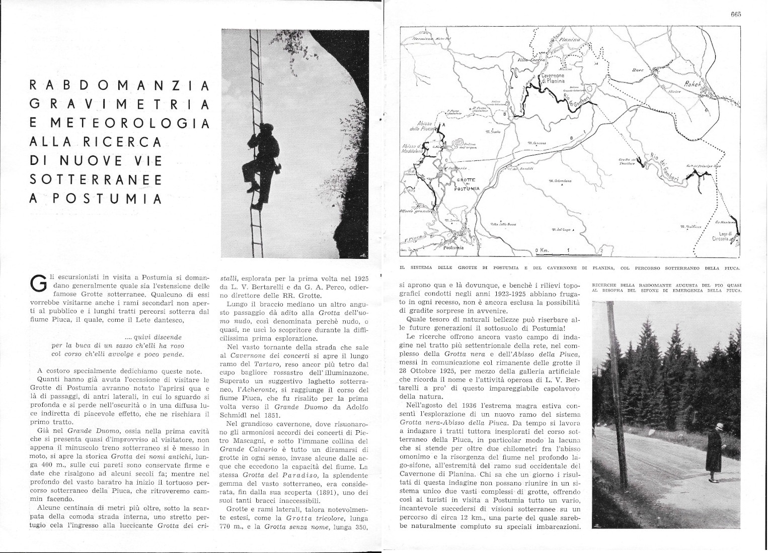 Rabdomanzia, gravimetria, meteorologia a Postumia - Advertising 1937