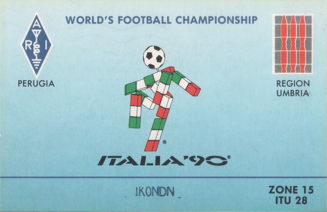 Radio Card. Perugia 1990. IKØNDN - ARI Perugia