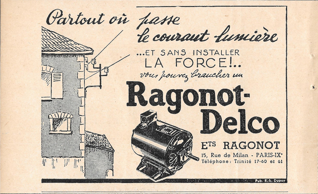 Ragonot Delco - Advertising 1938