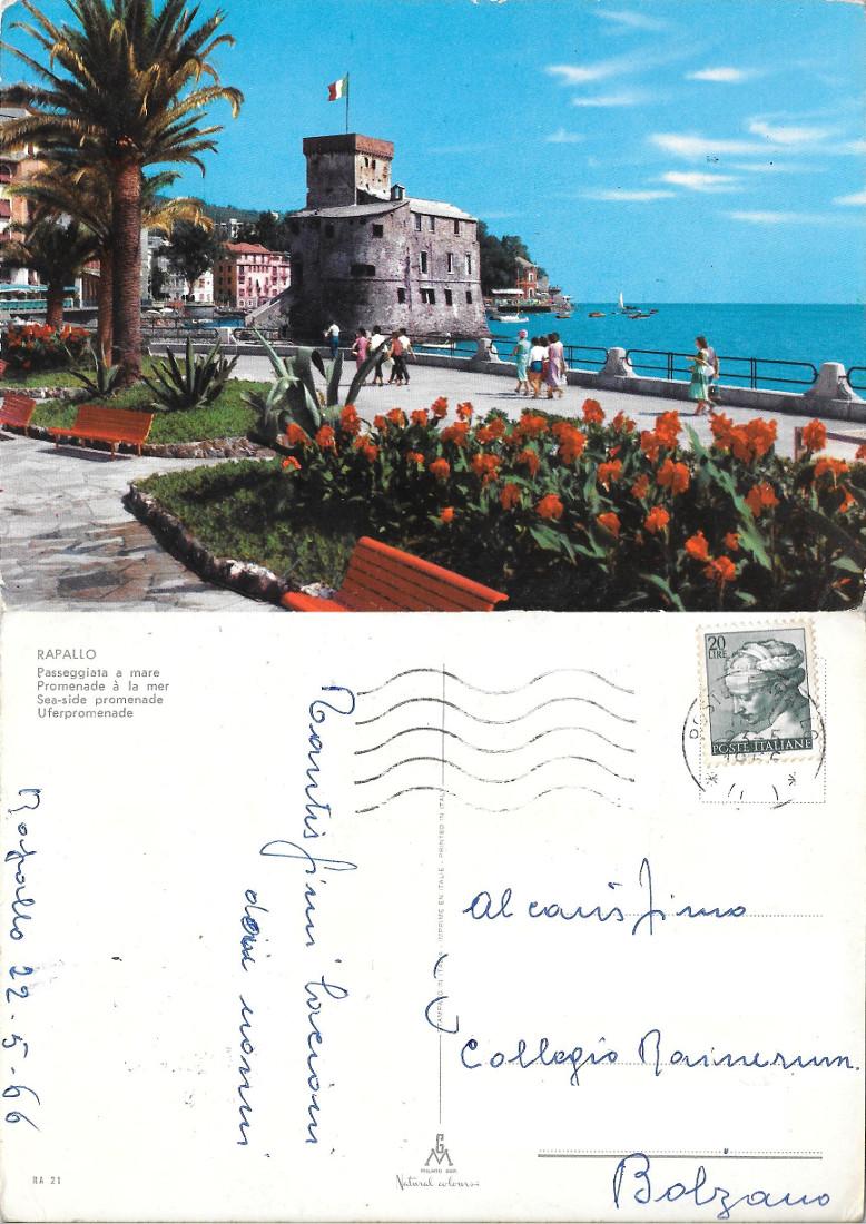 Rapallo. Passeggiata a mare. Viaggiata 1966