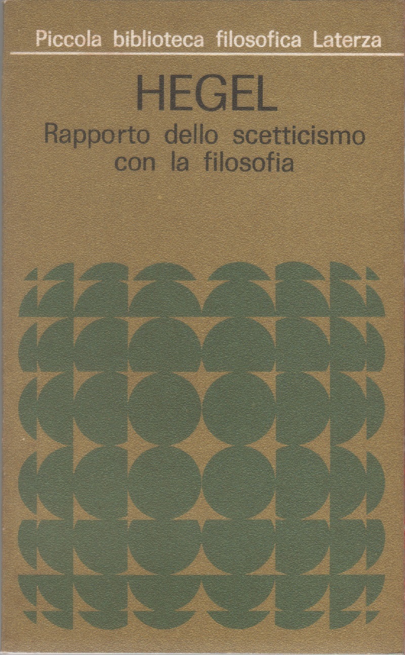 Rapporto dello scetticismo con la filosofia- Friedrich Hegel
