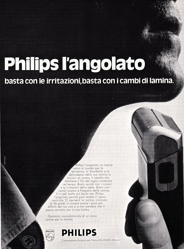 Rasoio Philips l'angolato. Advertising 1974