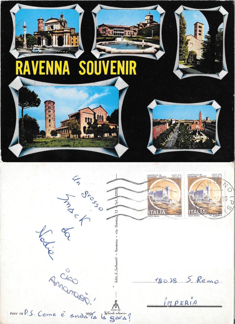 Ravenna Souvenir. Viaggiata 1984