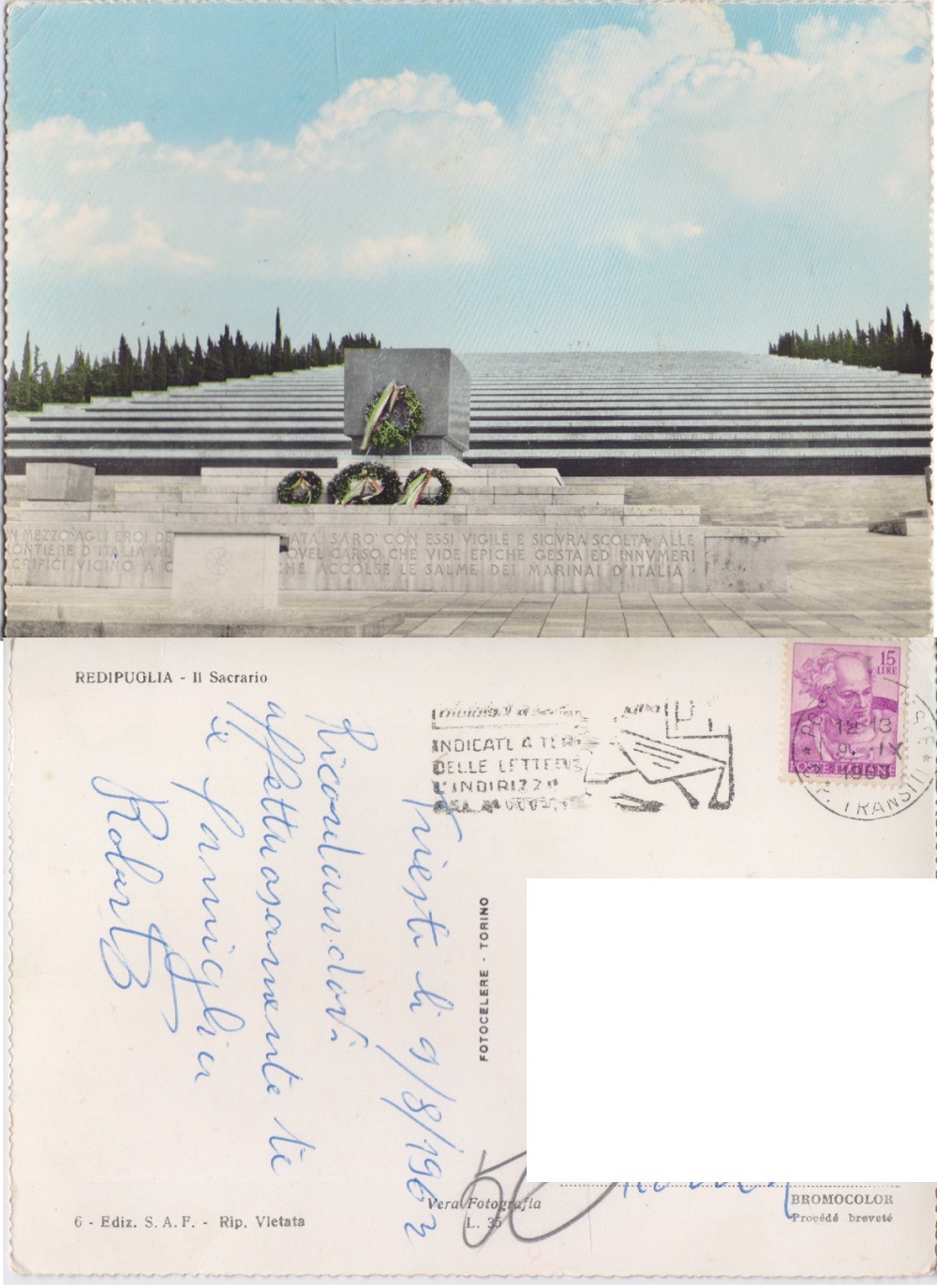 Redipuglia. Il Sacrario. Viaggiata 1963