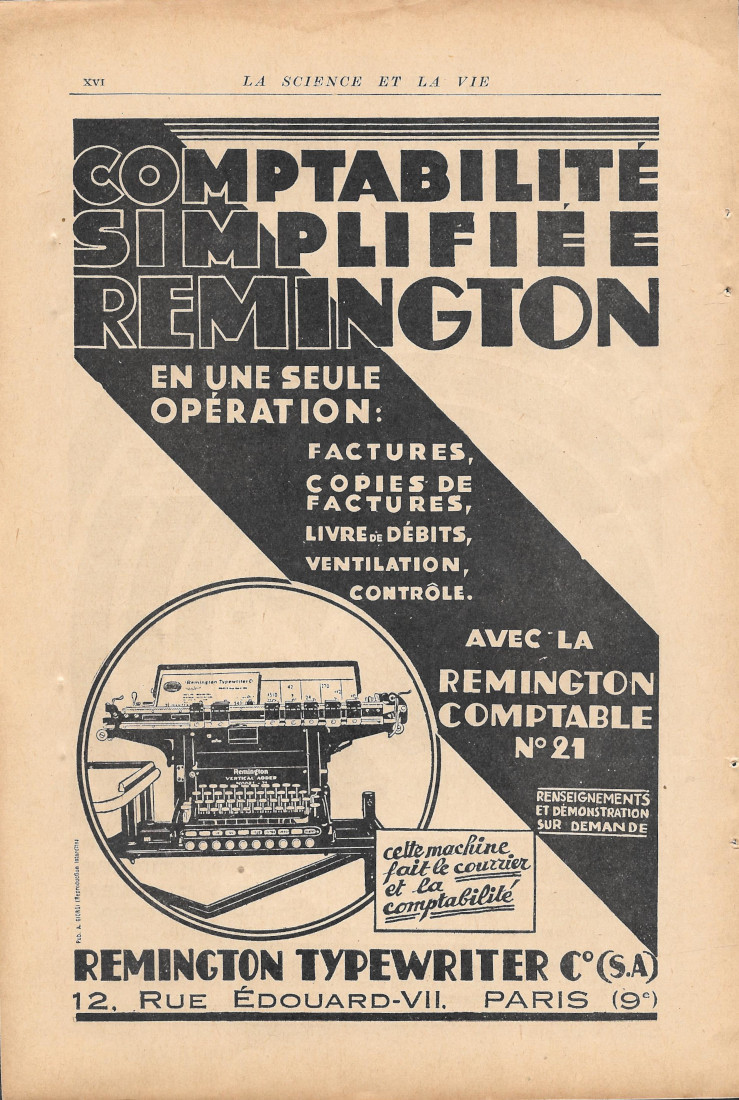 Remington Comtable n.o 21 / Machines à Calculer Monroe - …