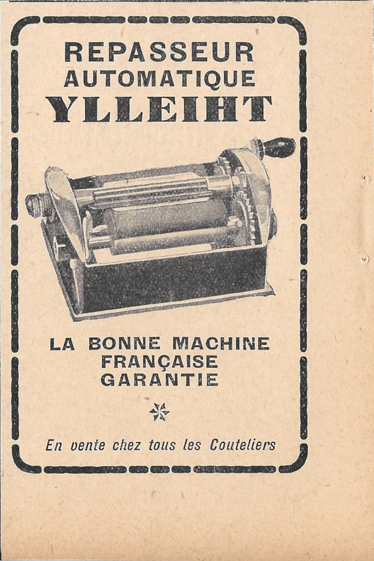 Repasseur Automatique Ylleiht - Advertising 1928