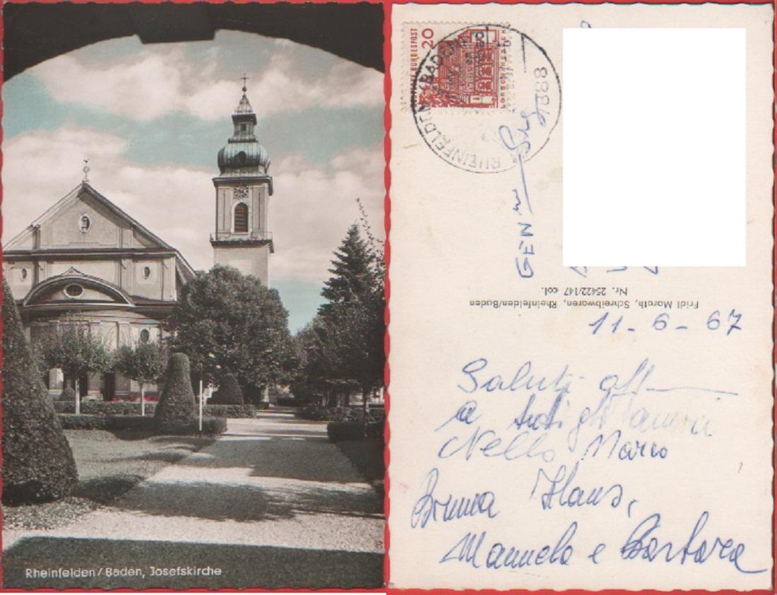 Rheinfelden / Baden (GER) Josefskirche. Viaggiata 1967