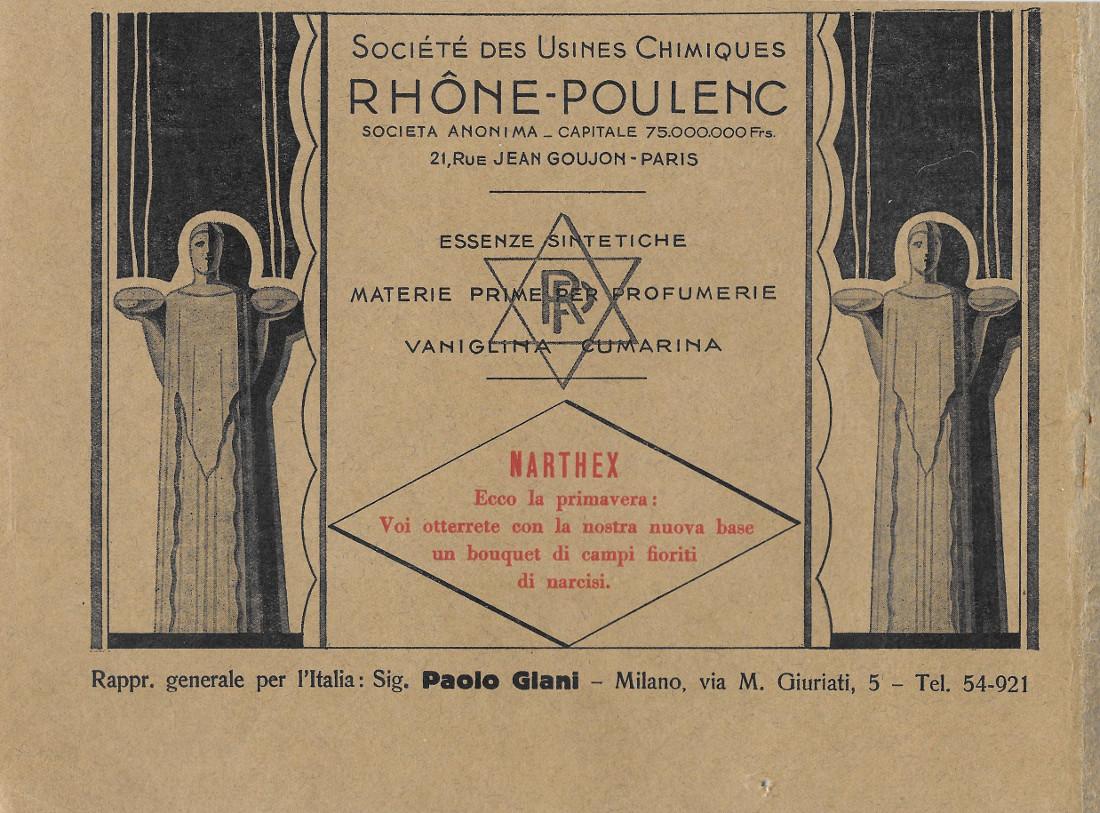Rhone-Poulenc. Essenze sintetiche, materie prime... Pubblicita 1934