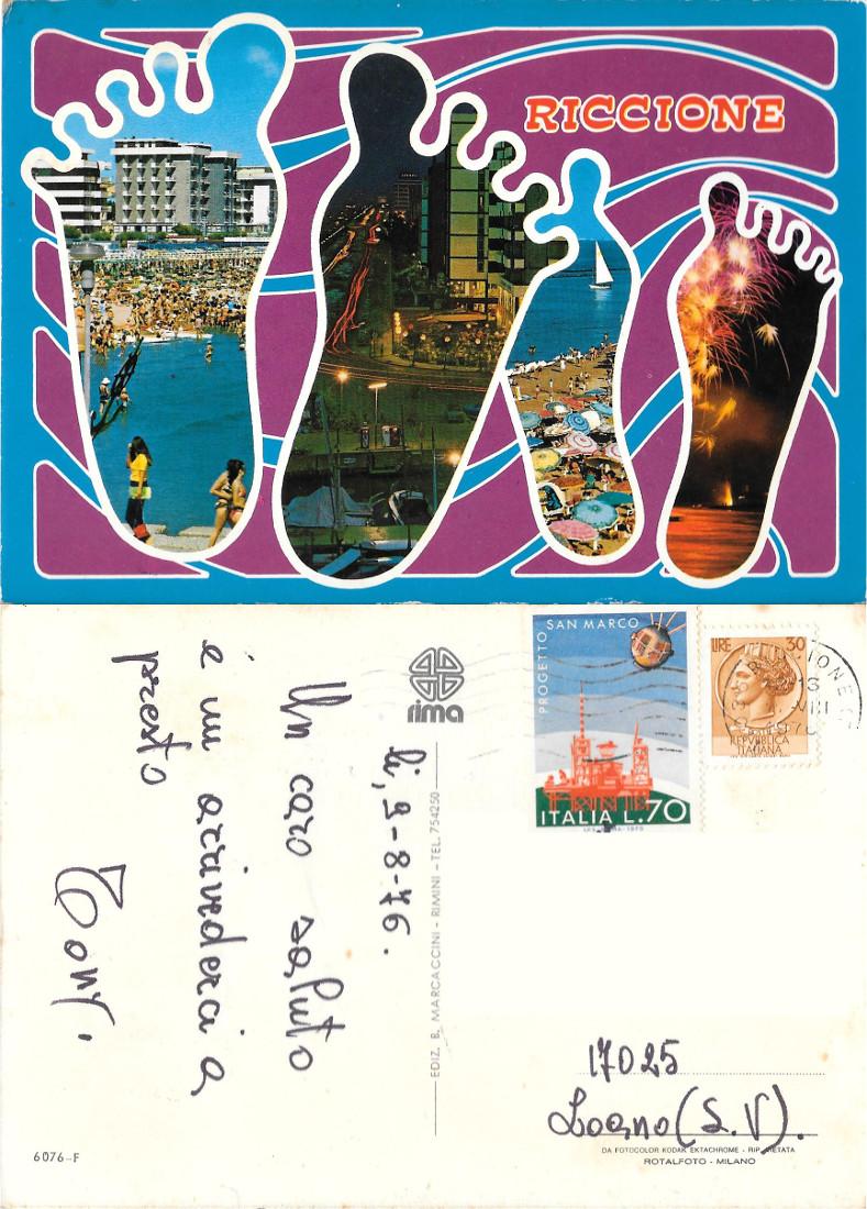 Riccione. Viaggiata 1976