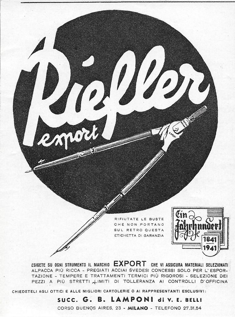 Riefler export. Advertising 1959