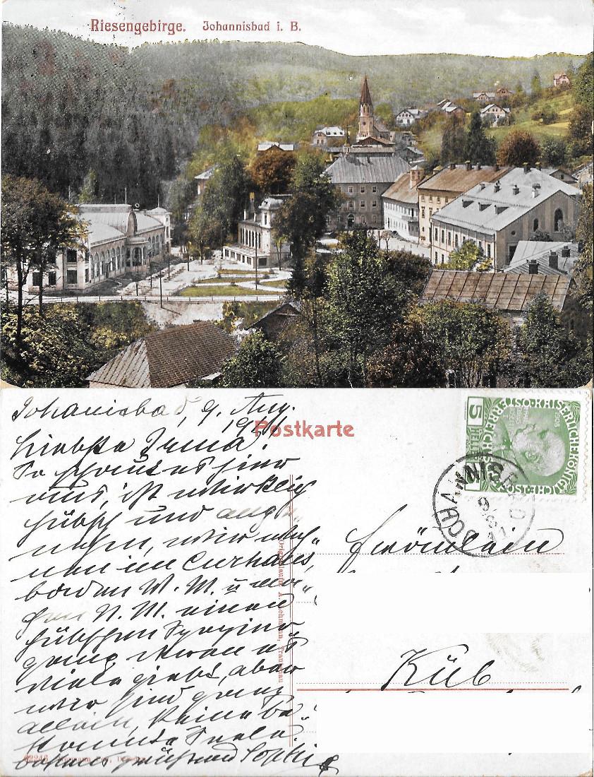 Riesengebirge. Johannisbad i.B. Viaggiata 1911