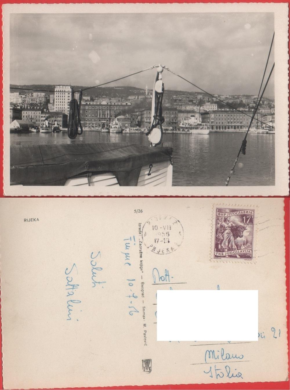 Rijeka . Viaggiata 1956