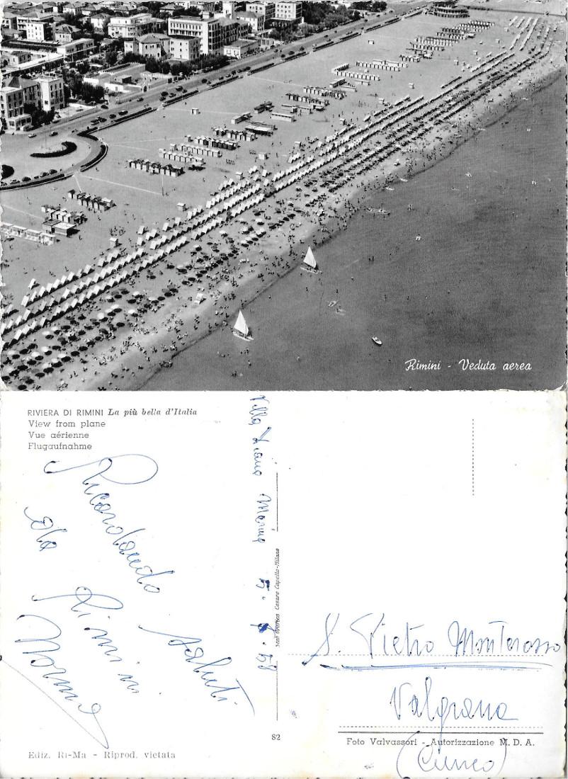 Rimini. Veduta aerea. Viaggiata 1958