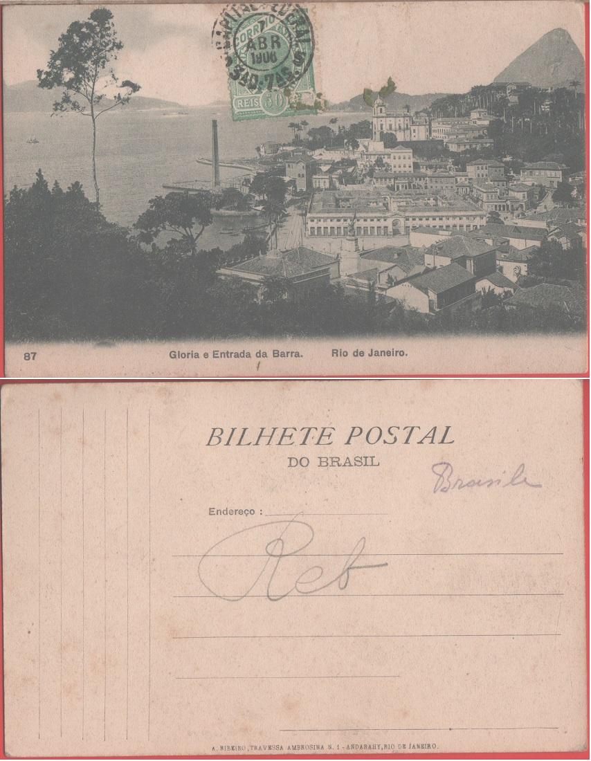 Rio de Janeiro. Gloria e Entrada da Barra. Viaggiata 1908