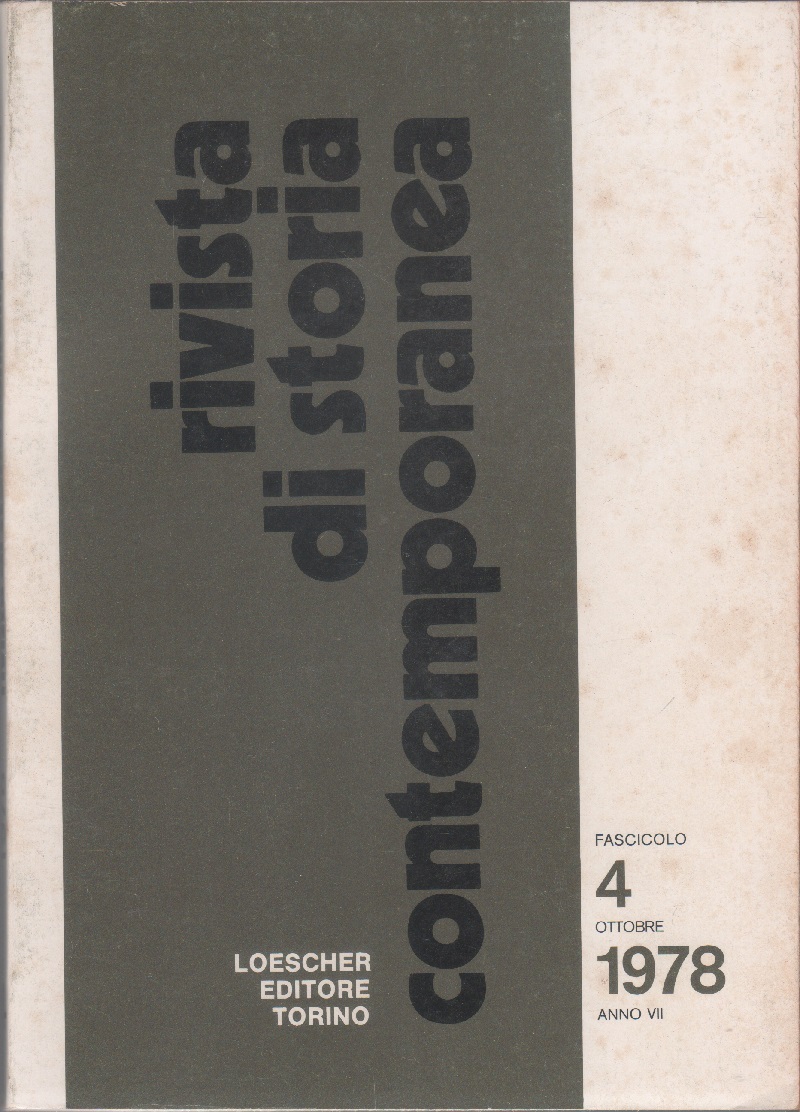 Rivista di storia contemporanea. N. 4, ottobre 1978. Anno VII
