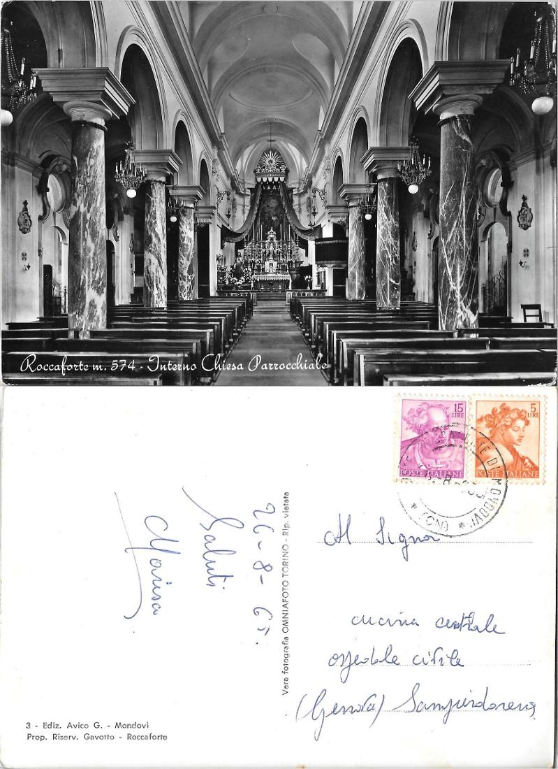 Roccaforte. Interno Chiesa Parrocchiale. Viaggiata 1965