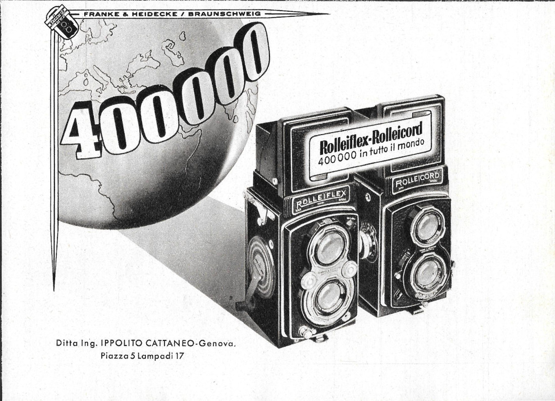 Rolleiflex Rolleicord. 400000 in tutto il mondo - Advertising 1941