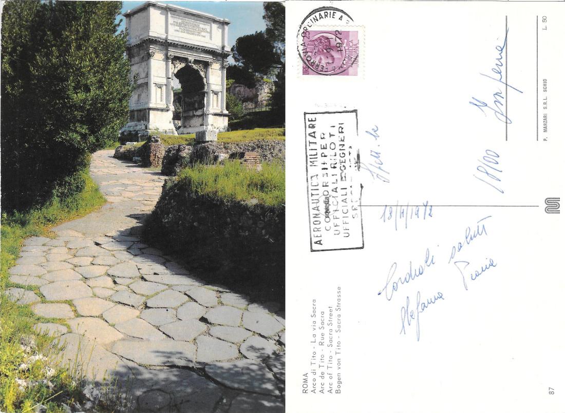 Roma. Arco di Tito. Via Sacra. Viaggiata 1972