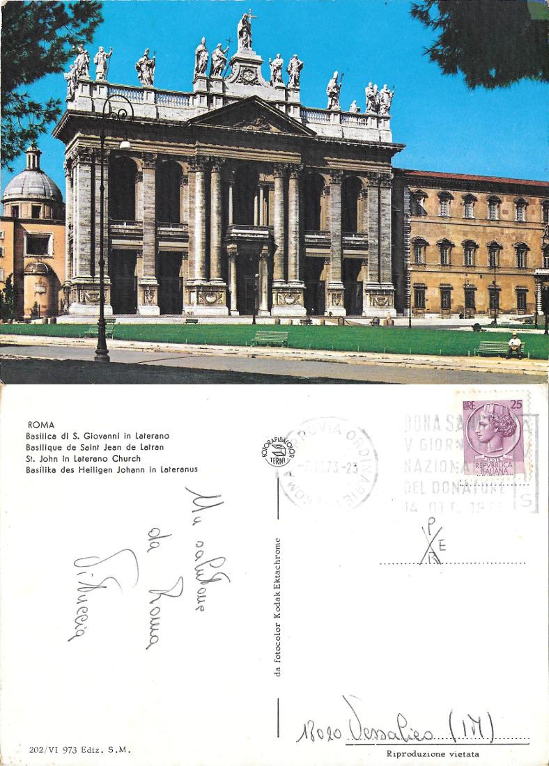 Roma. Basilica di S. Giovanni in Laterano. Viaggiata 1973