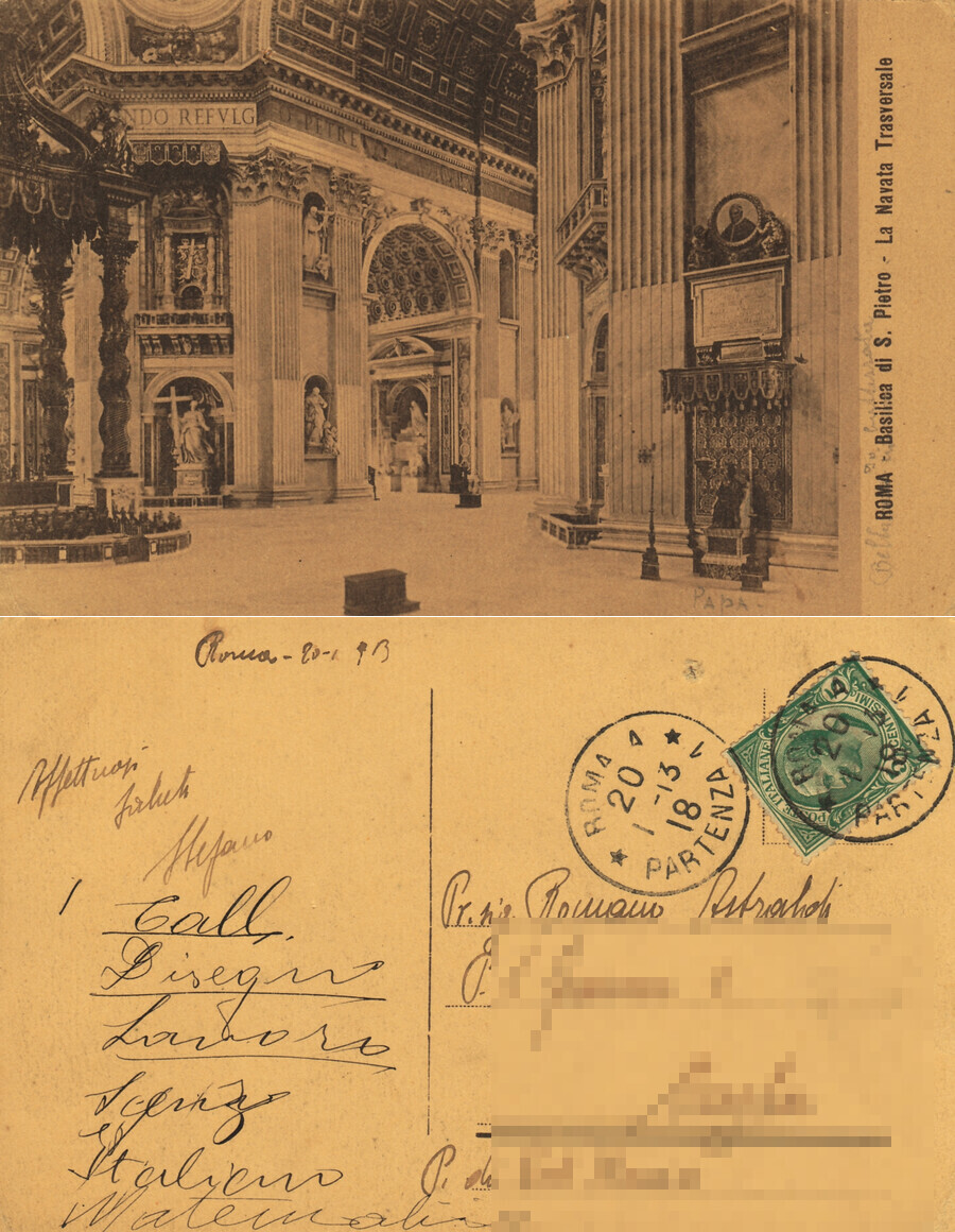Roma. Basilica di S. Pietro. La Navata Trasversale. Viaggiata 1913