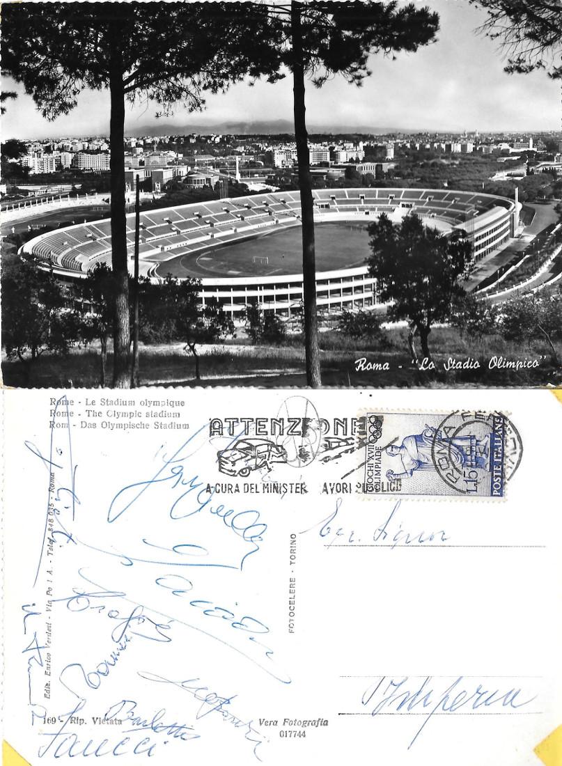 Roma. Lo Stadio Olimpico. Viaggiata 1960