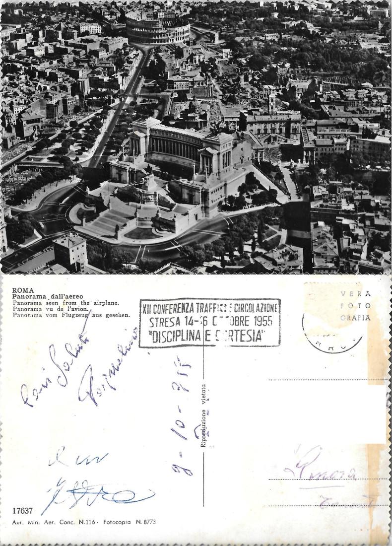 Roma. Panorama dall'aereo. Viaggiata 1955