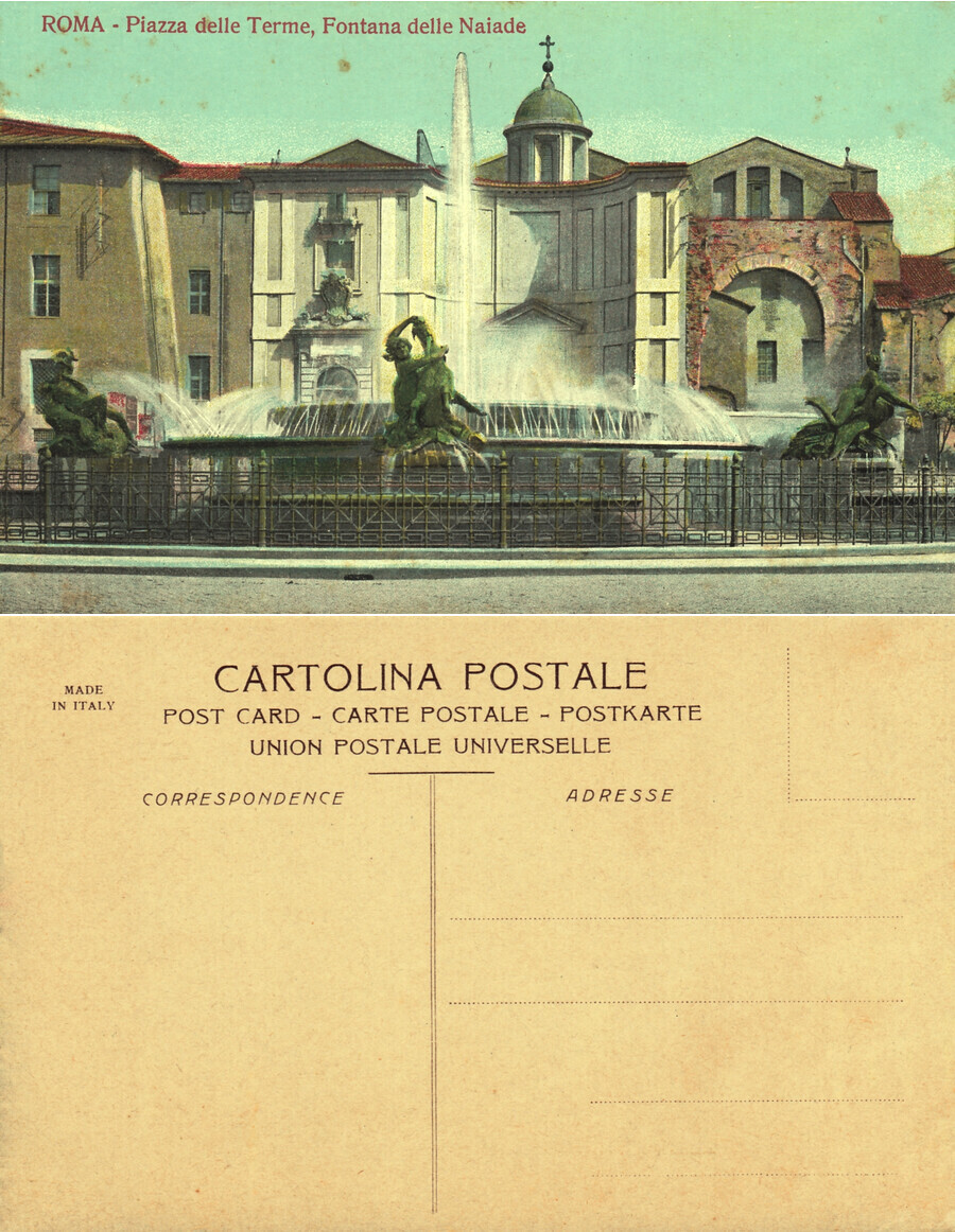 Roma. Piazza delle Terme, Fontana della Naiade Non viaggiata