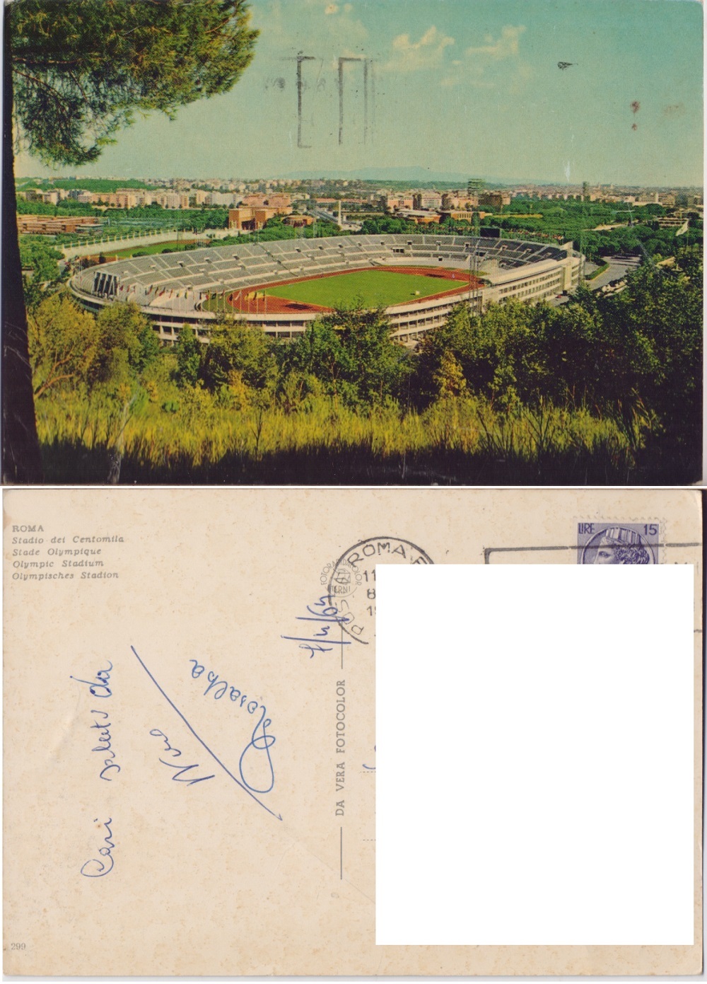 Roma. Stadio dei Centomila. Viaggiata 1964