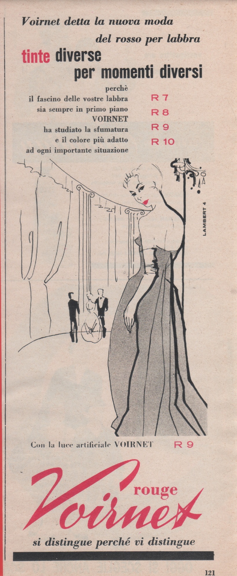 Rossetto Rouge Voirnet. Advertising 1959