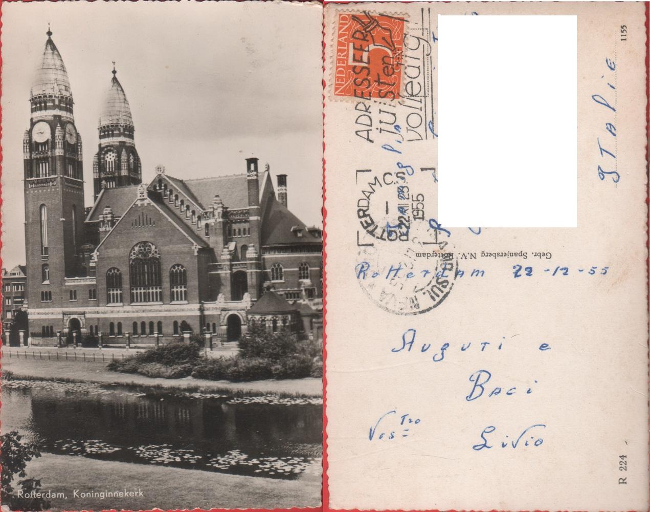 Rotterdam. Koninginnekerk. Viaggiata 1955