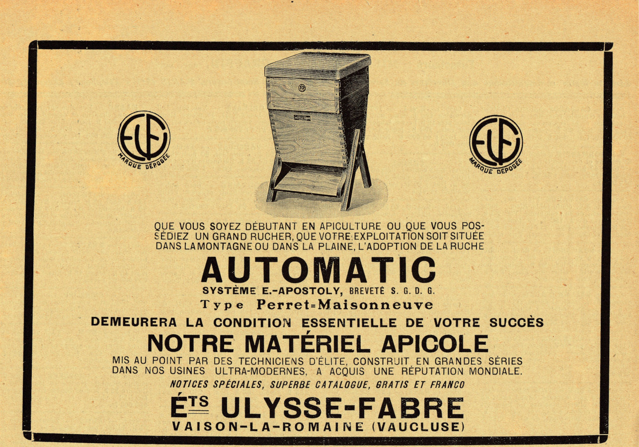 Roucher Automatic. S.ts Ulysse-Fabre. Vaison-la-Romanine. Advertising 1927