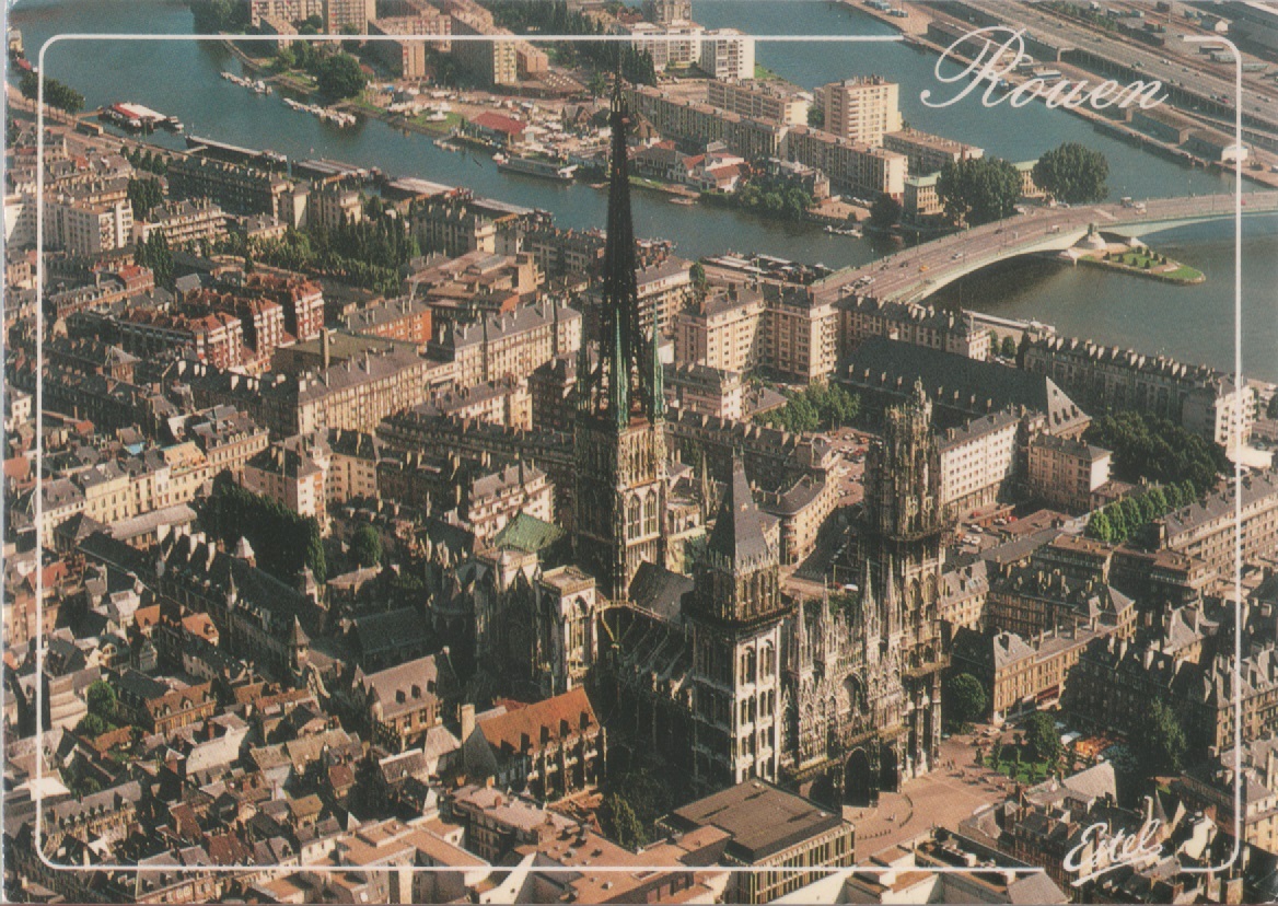 Rouen . Vue aerienne. Viaggiata 1994