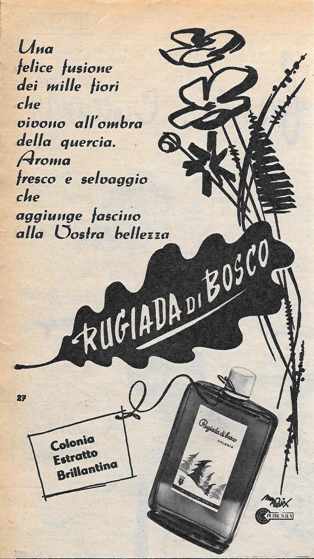 Rugiada dibosco. Advertising 1956