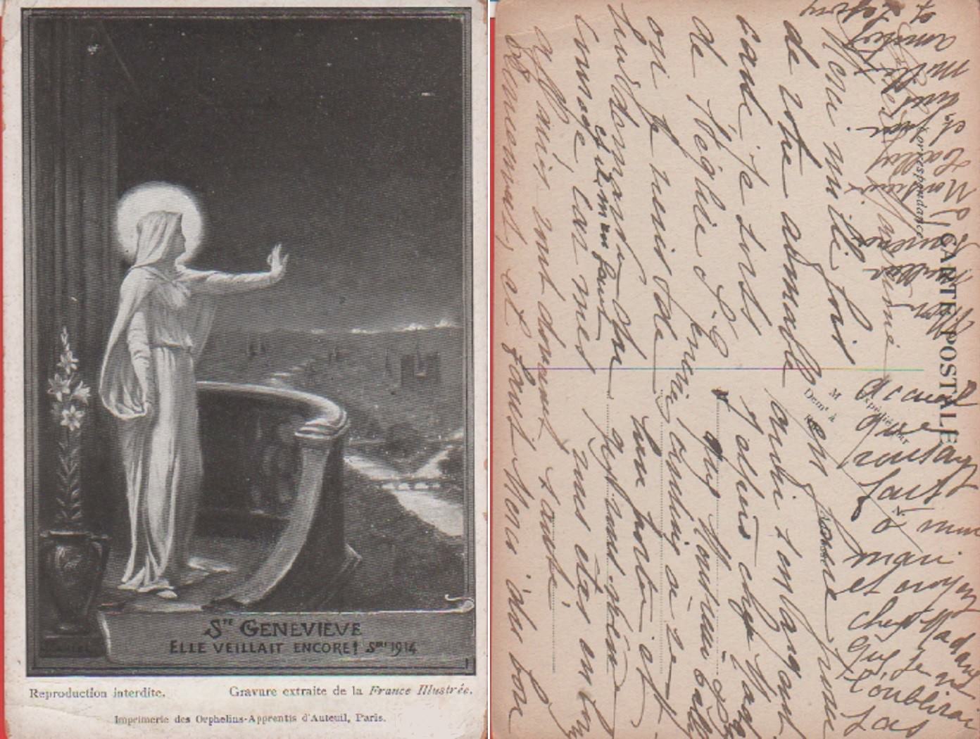 S. Genevieve. Elle veillant encore. 1settembre 1914 (Francia). Viaggiata
