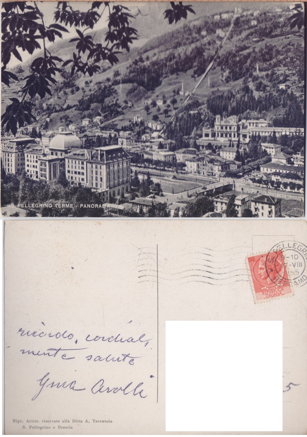 S. Pellegrino Terme (BG). Panorama. Viaggiata 1955