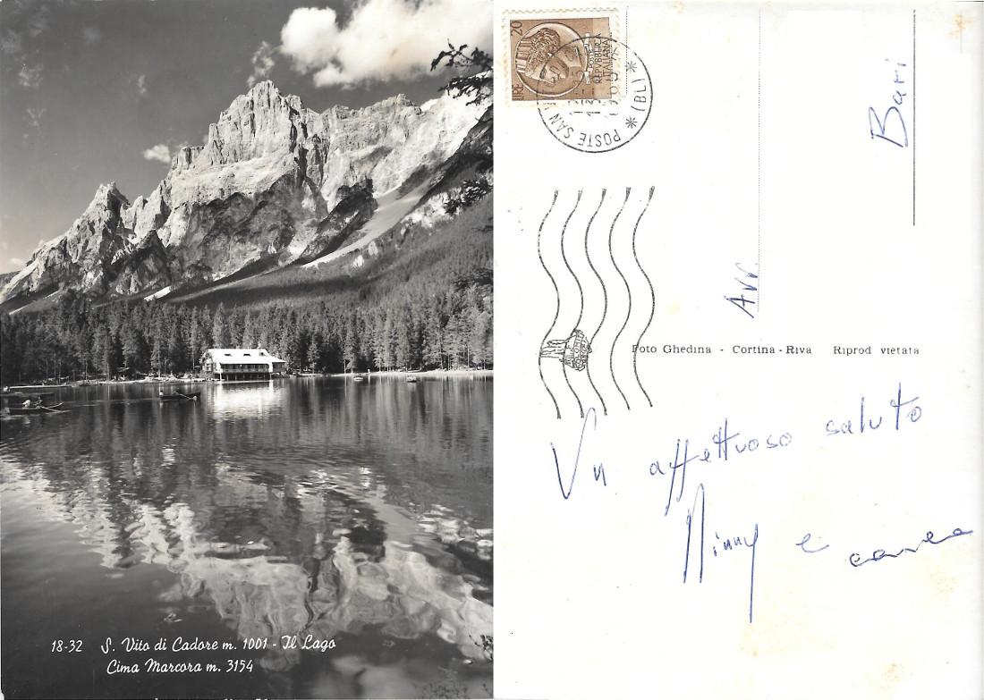S. Vito di Cadore. Il Lago, Cima Marcora. Viaggiata 1965