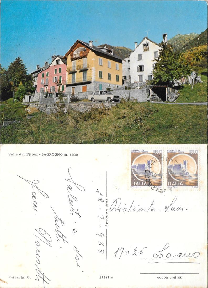 Sagrogno. Valle dei pittori. Viaggiata 1983