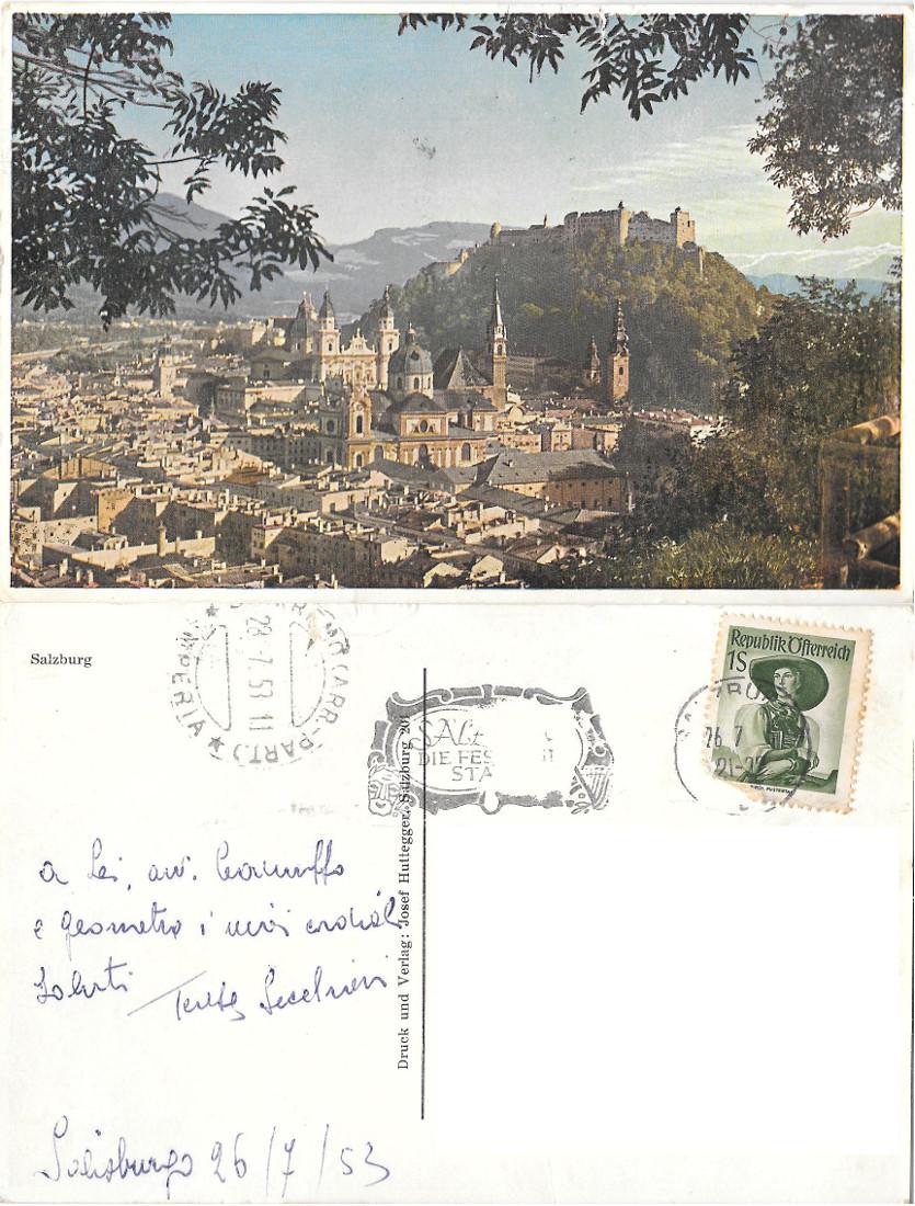 Salisburgo (AUT). Viaggiata 1953