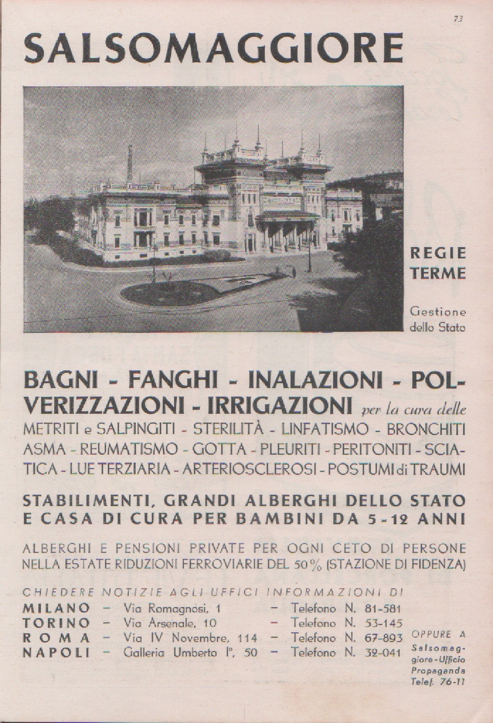 Salsomaggiore. Regie Terme. Advertising 1937