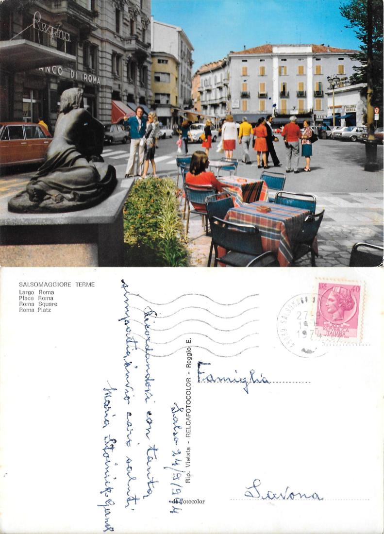Salsomaggiore Terme. Largo Roma. Viaggiata 1974 animata