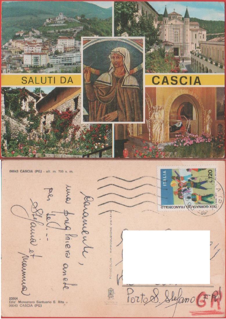 Saluti da Cascia. Viaggiata 1978