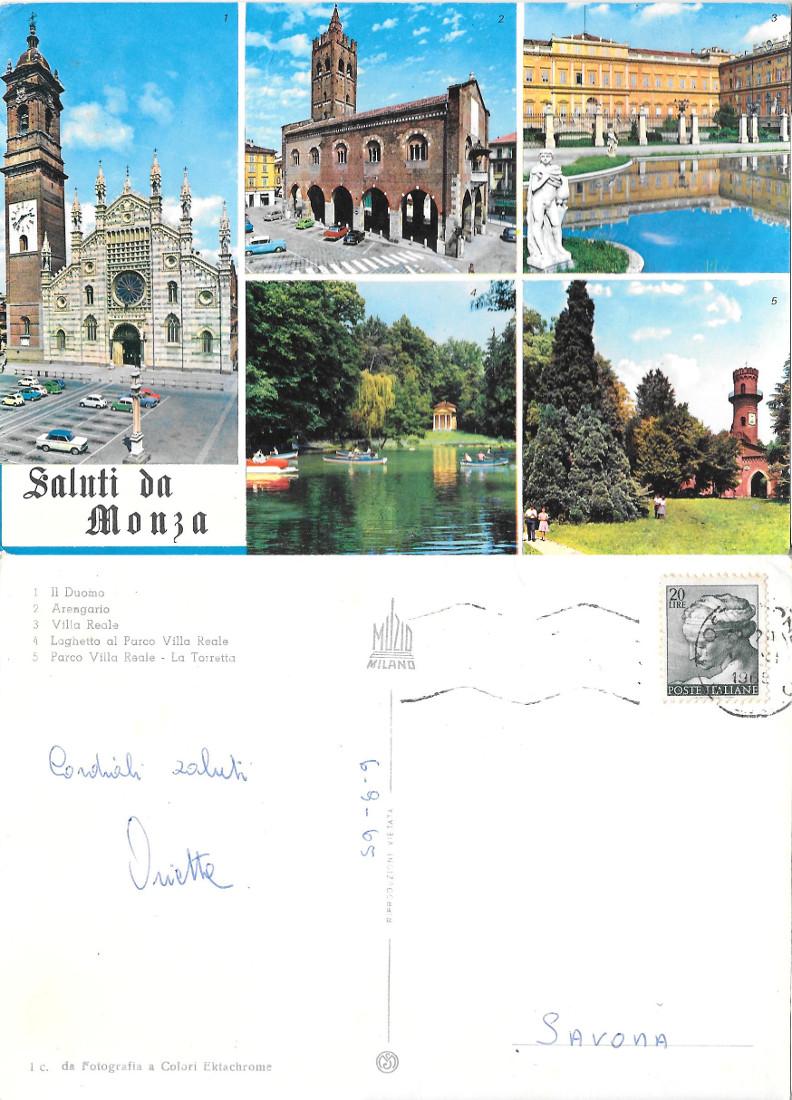Saluti da Monza. Viaggiata 1965