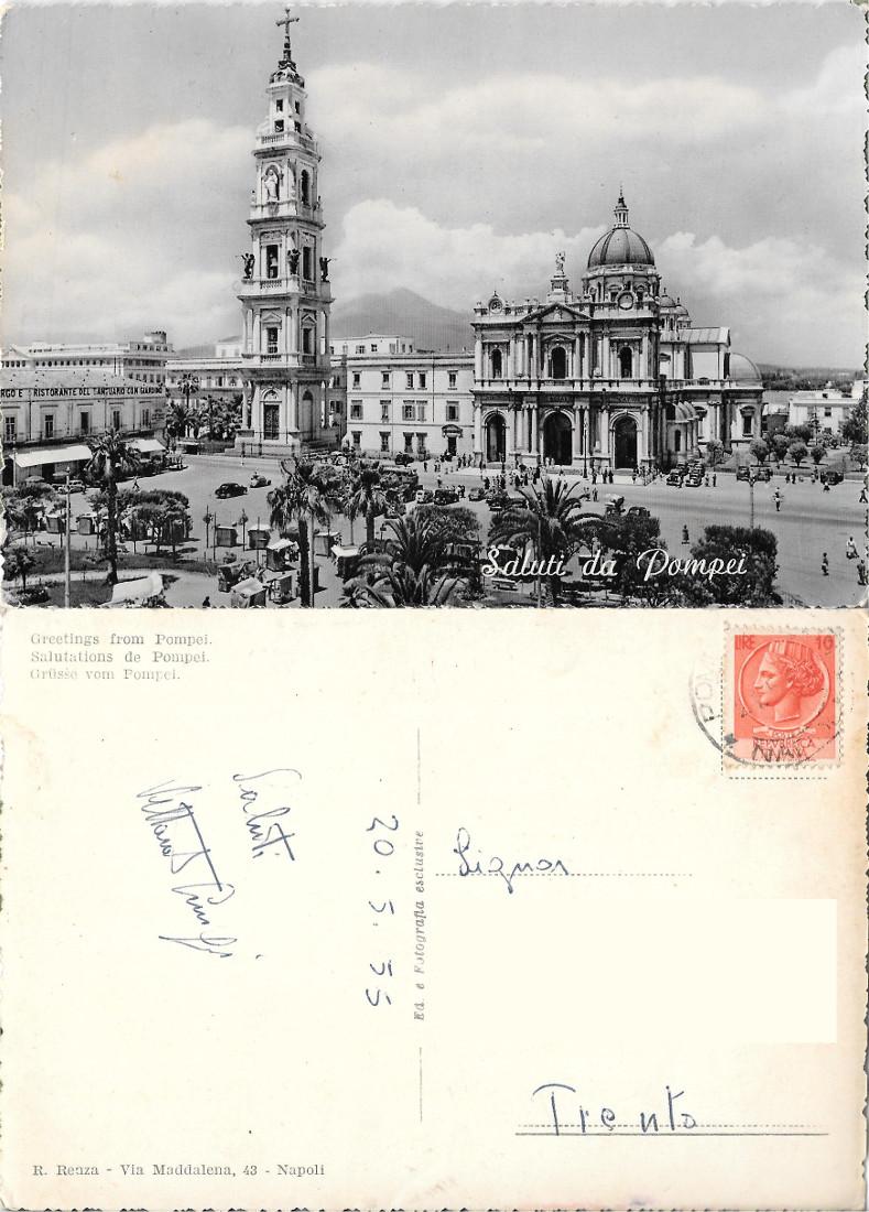 Saluti da Pompei. Viaggiata 1955
